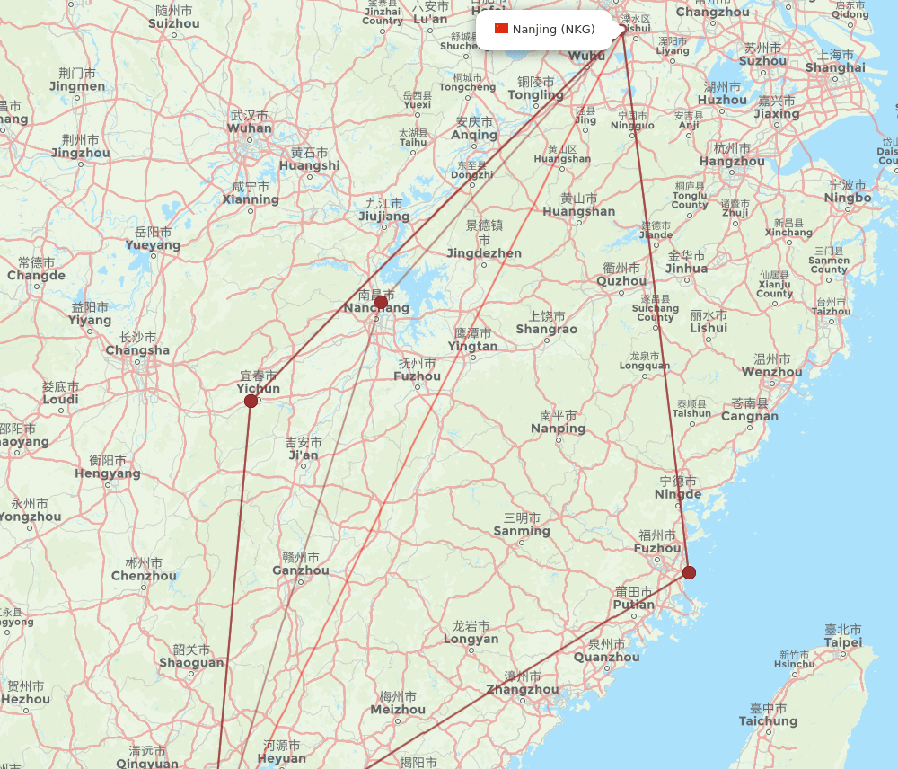 NKG-SZX flight routes