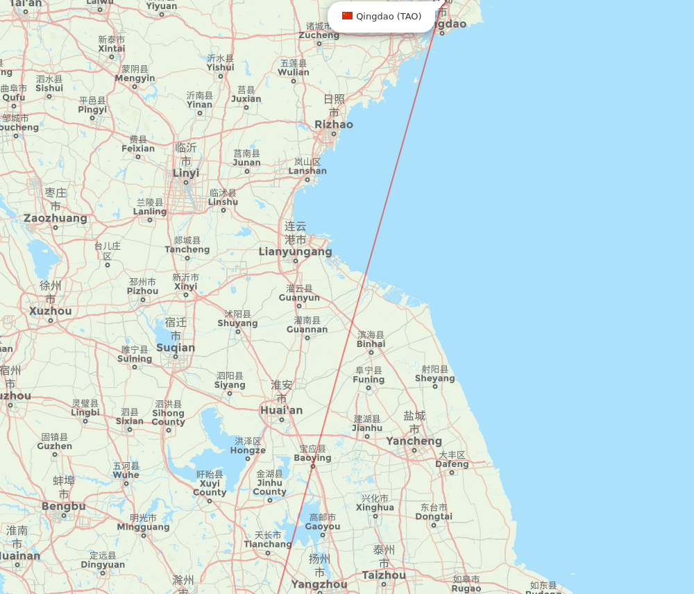NKG to TAO flights and routes map