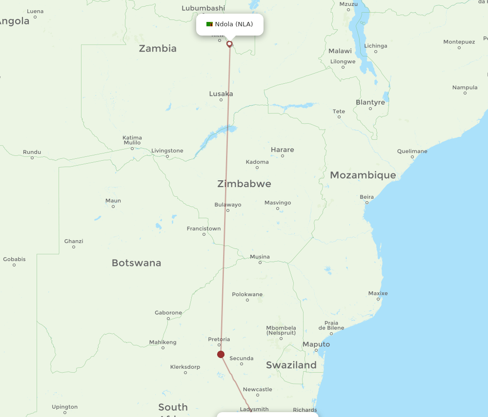 NLA-PZB flight routes