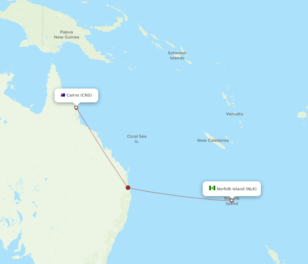 NLK-CNS flight routes