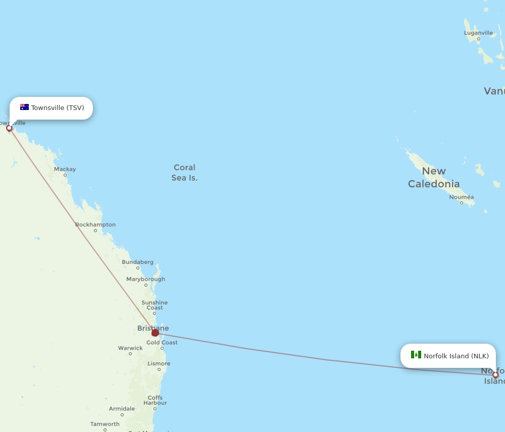 NLK-TSV flight routes
