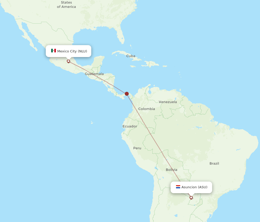 NLU-ASU flight routes