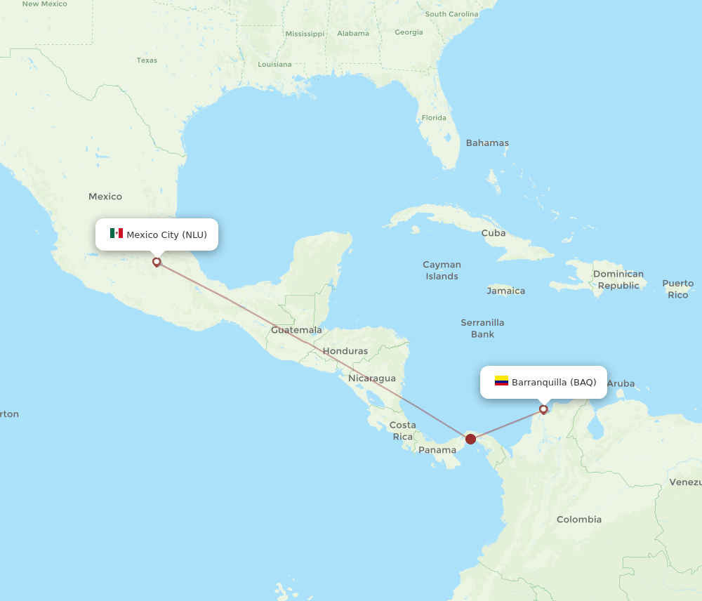 NLU-BAQ flight routes