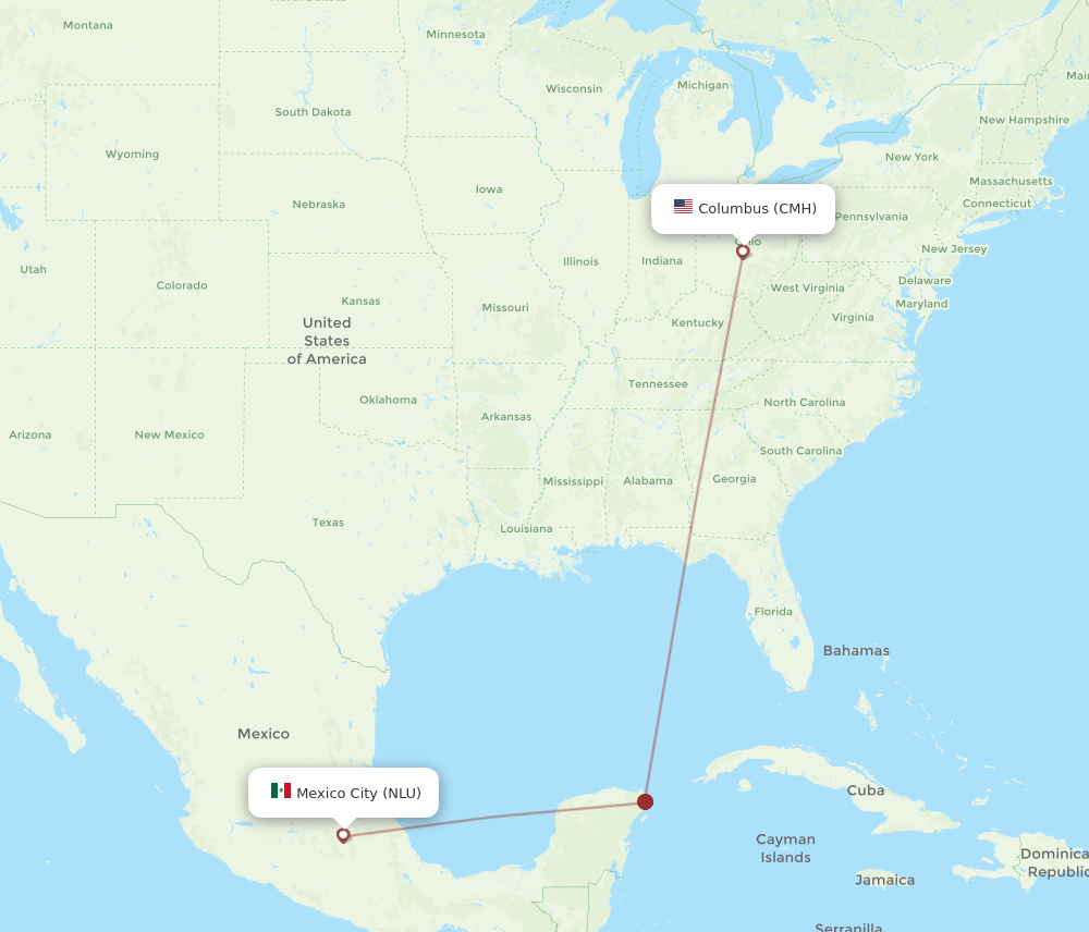 NLU-CMH flight routes