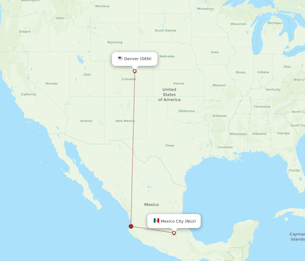 NLU-DEN flight routes