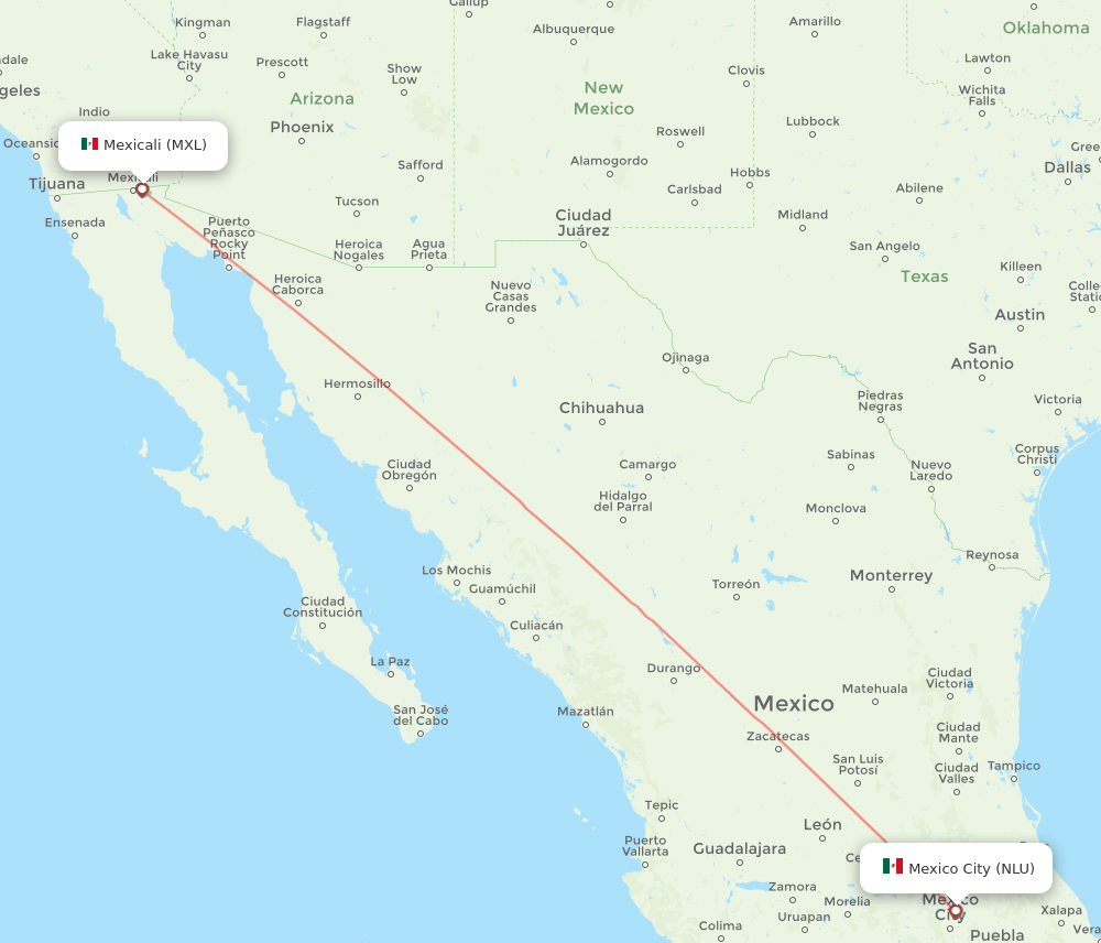 NLU-MXL flight routes