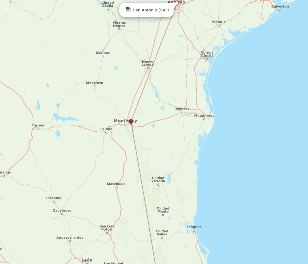 NLU-SAT flight routes