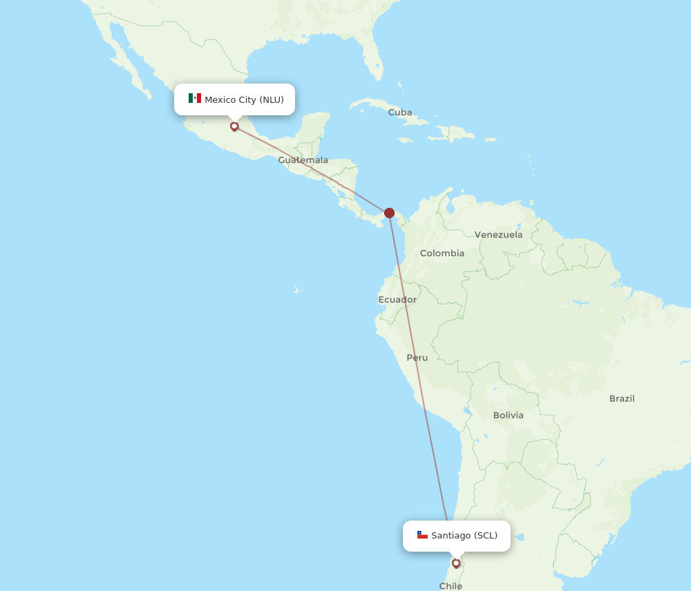 NLU to SCL flights and routes map