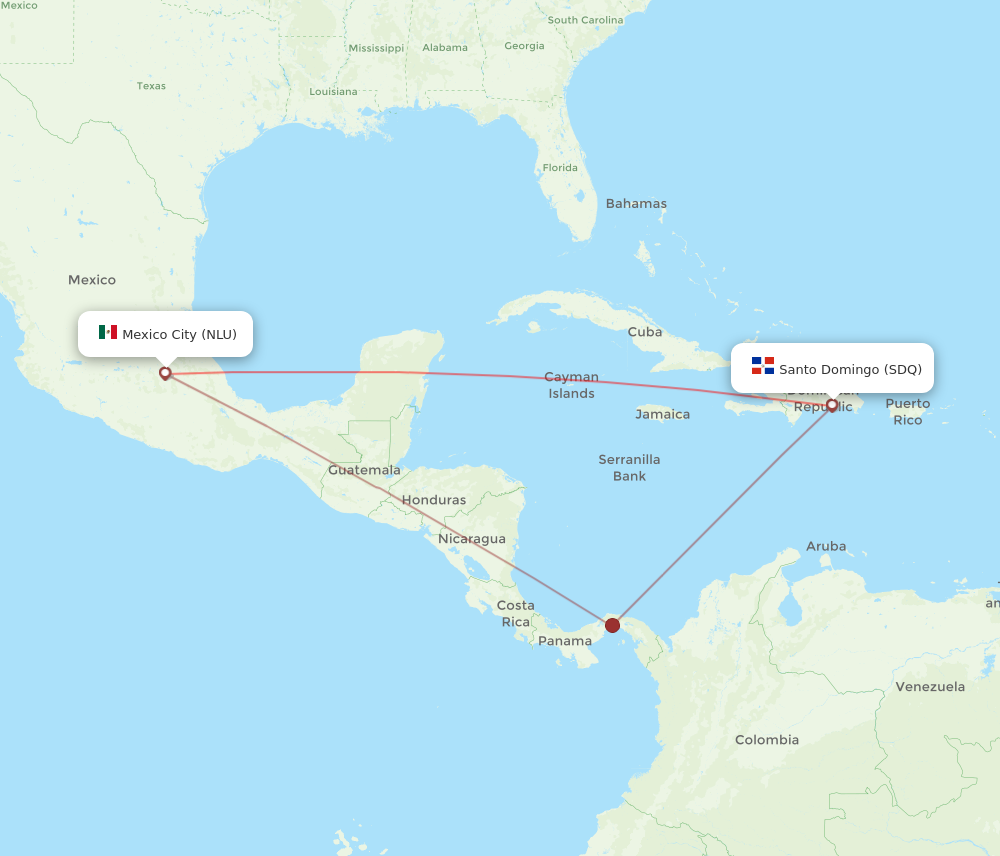NLU to SDQ flights and routes map