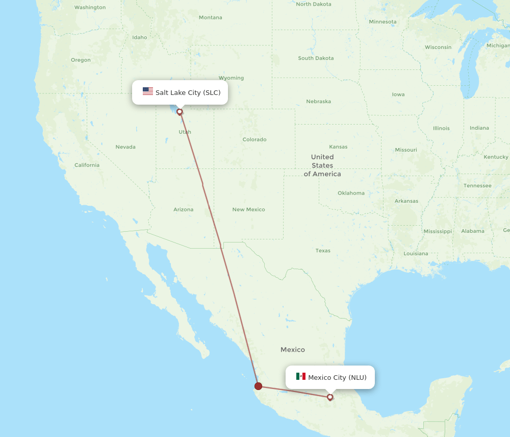 NLU-SLC flight routes