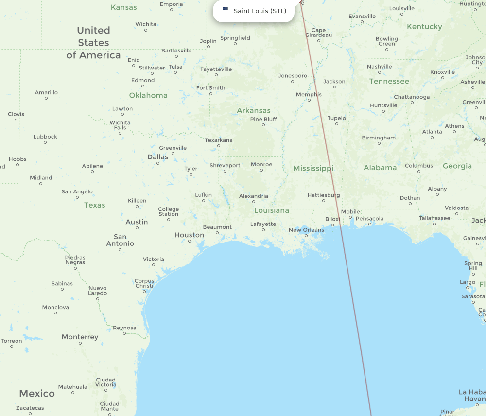 NLU-STL flight routes