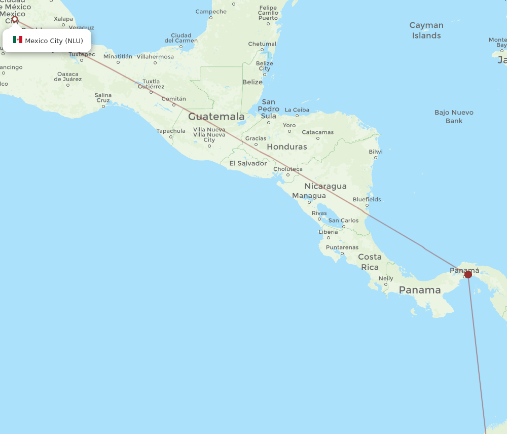 NLU to UIO flights and routes map