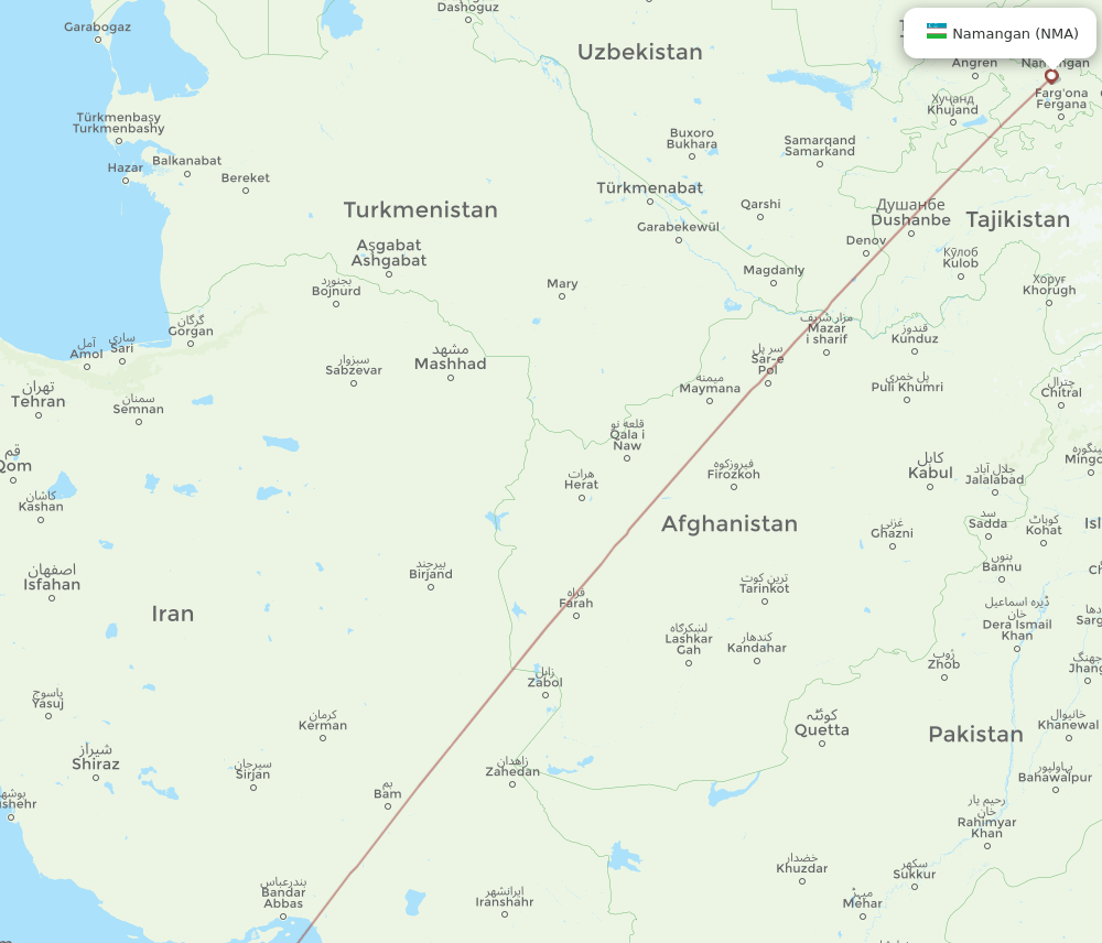 NMA to DOH flights and routes map