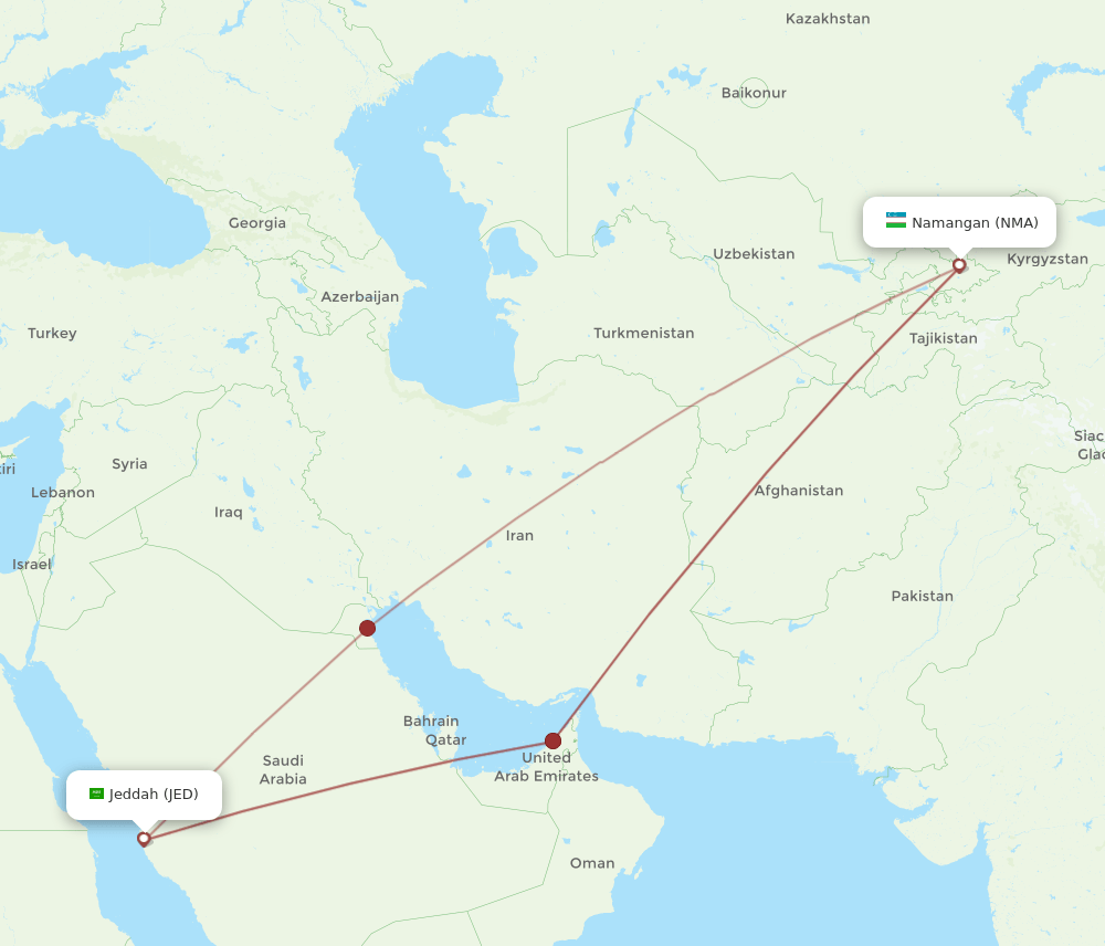 NMA-JED flight routes