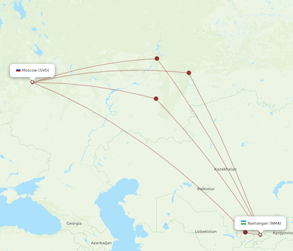 NMA-SVO flight routes