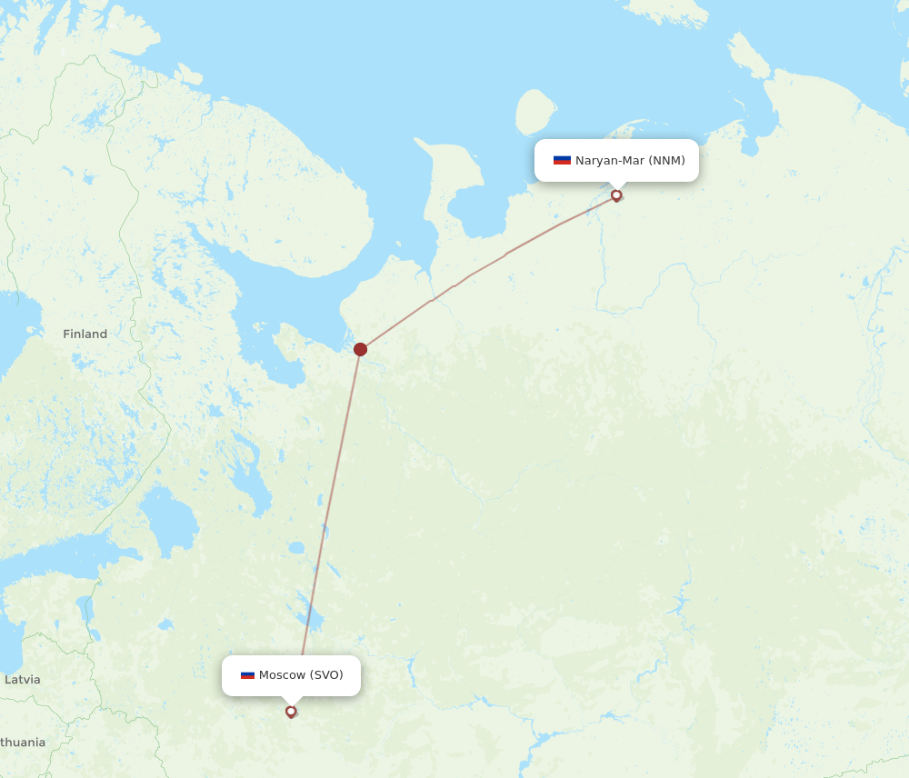 NNM to SVO flights and routes map