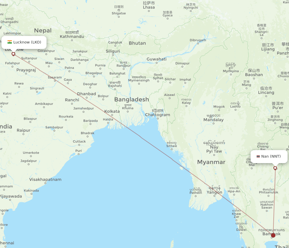 NNT-LKO flight routes