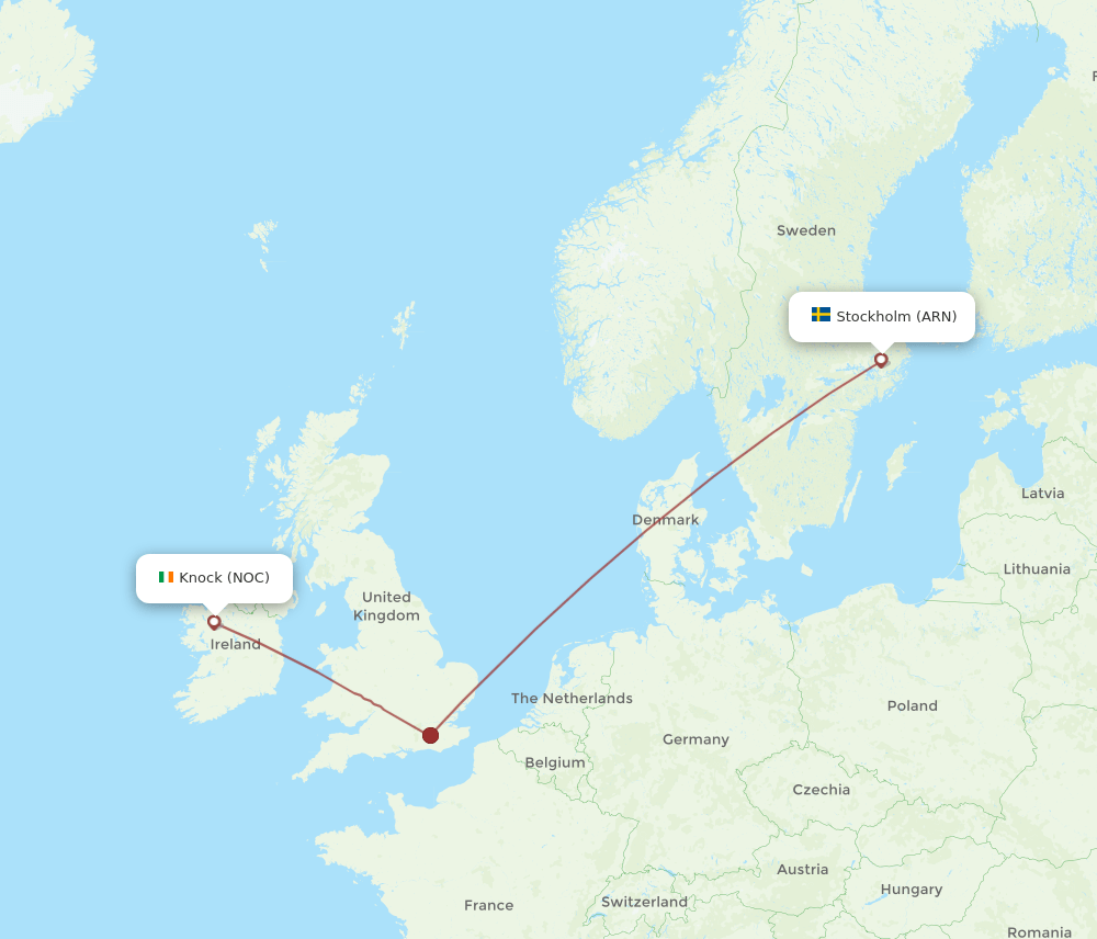 NOC-ARN flight routes