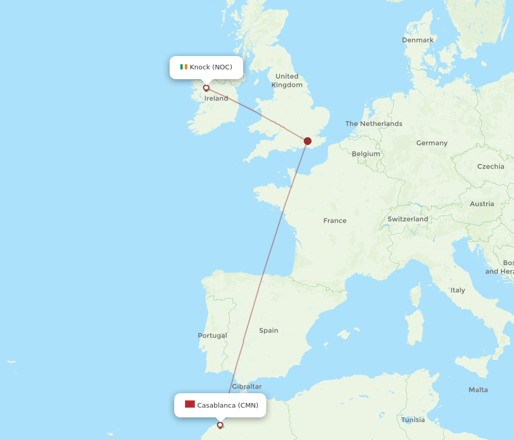 NOC-CMN flight routes