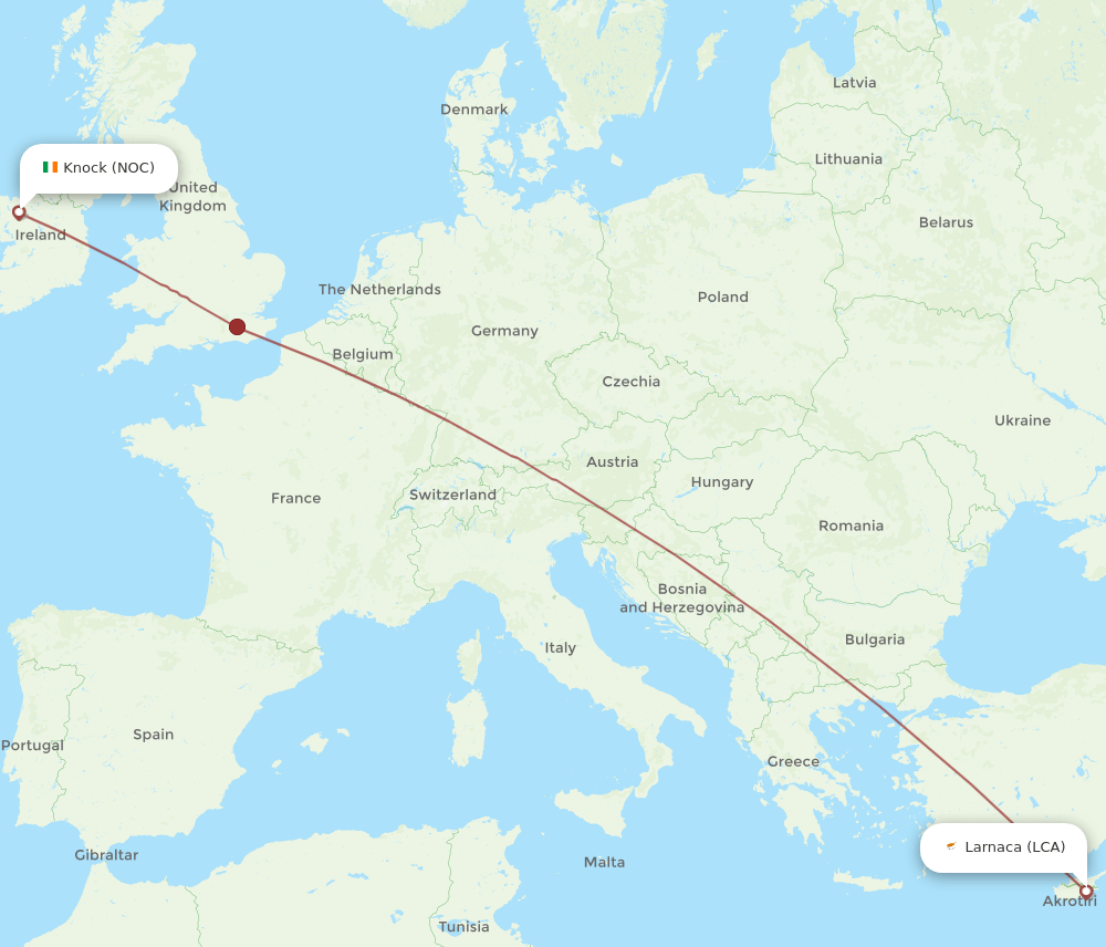 NOC-LCA flight routes