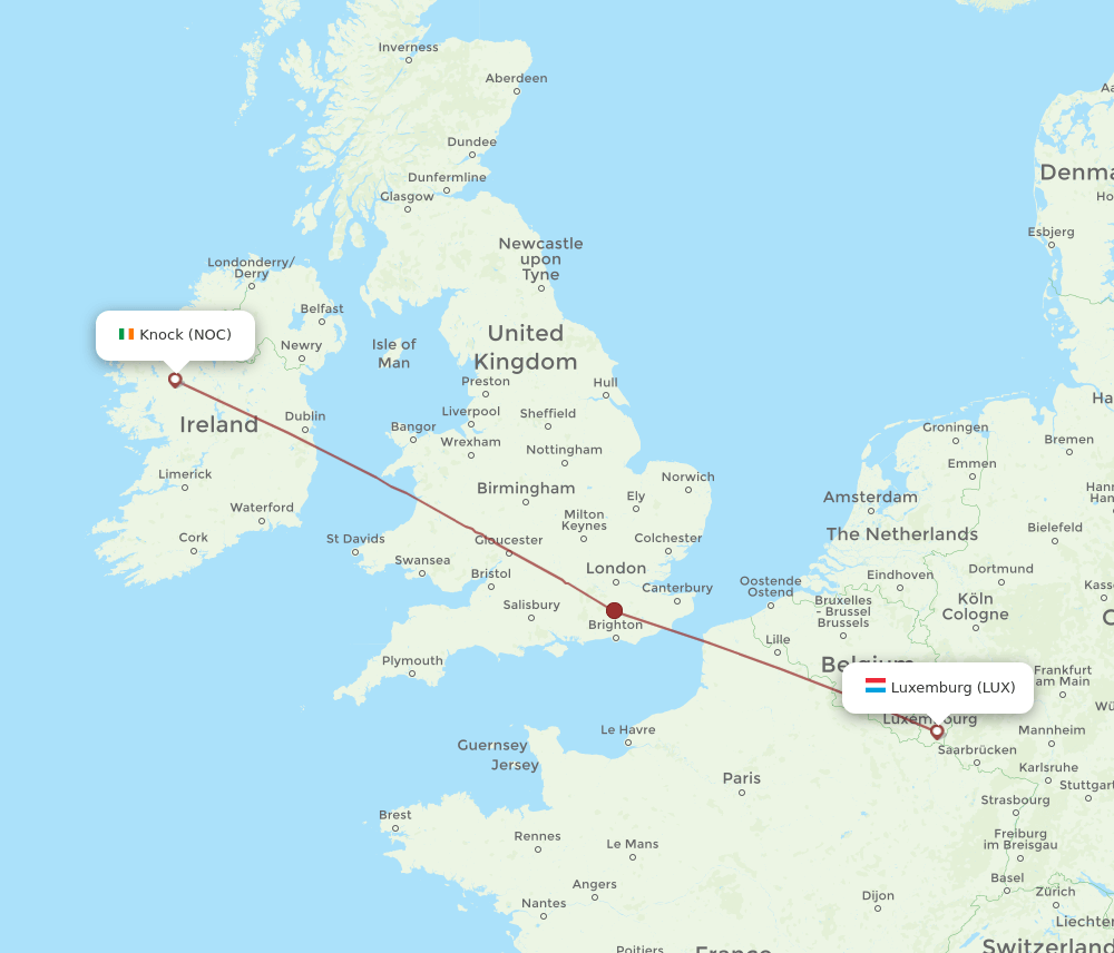 NOC-LUX flight routes