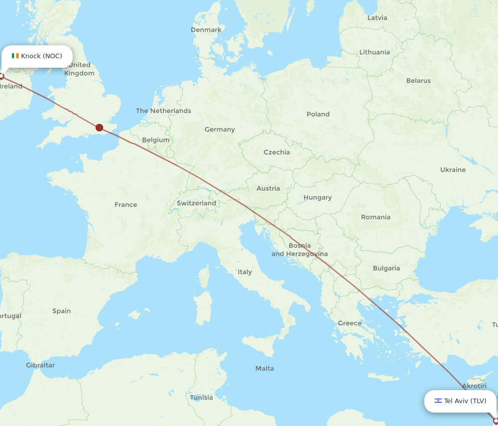 NOC-TLV flight routes