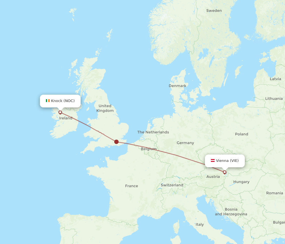 NOC-VIE flight routes