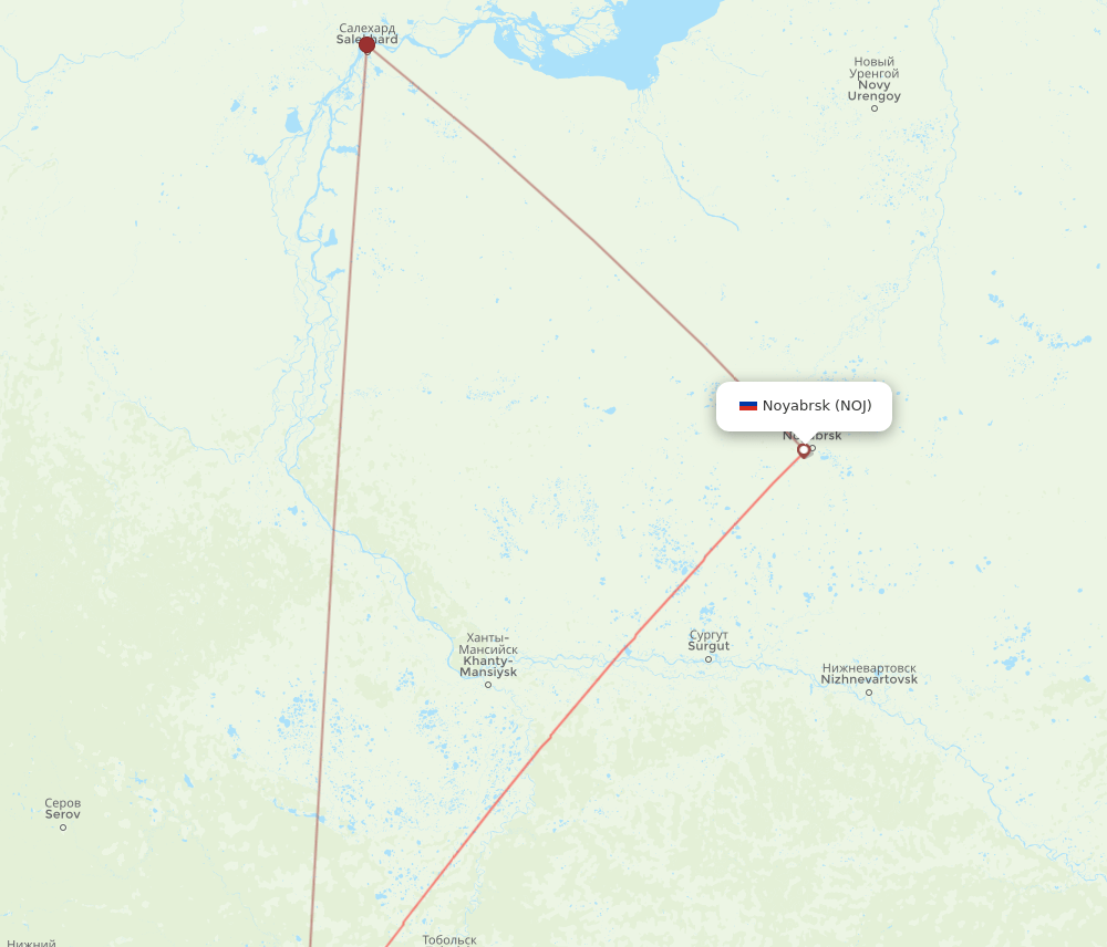 NOJ to TJM flights and routes map