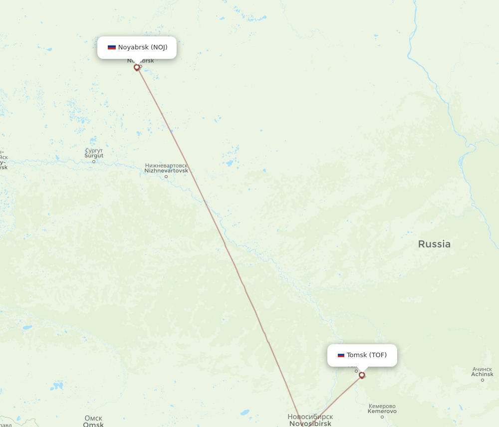 NOJ-TOF flight routes
