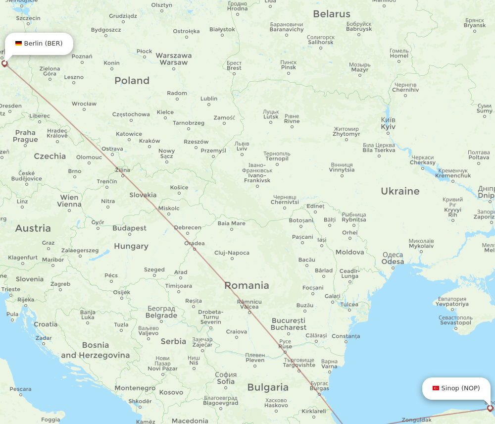 NOP-BER flight routes