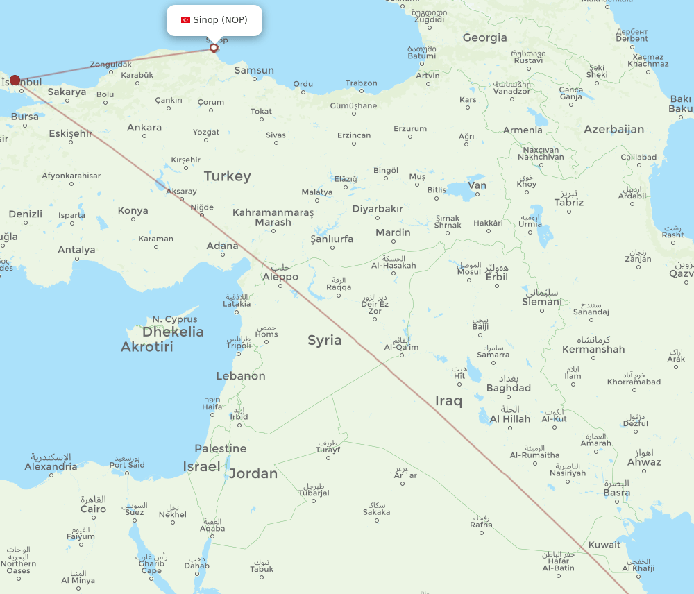 NOP-DMM flight routes