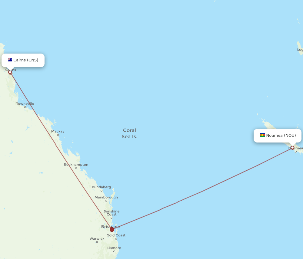 NOU-CNS flight routes