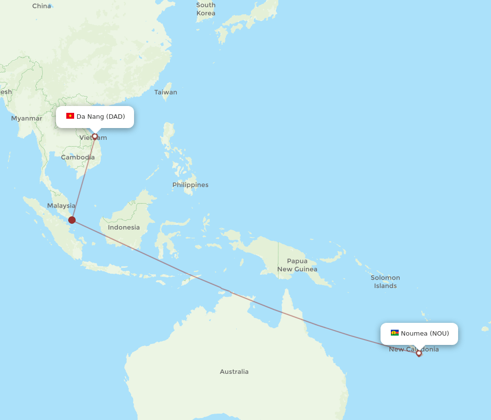 NOU to DAD flights and routes map