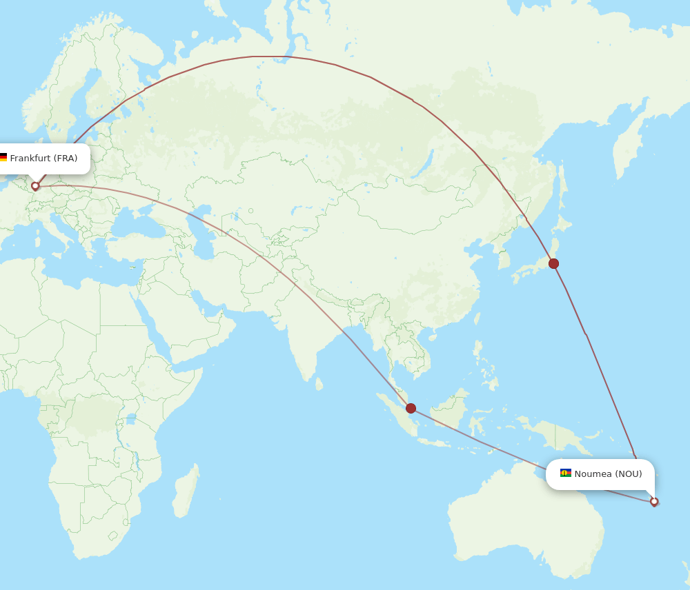 NOU-FRA flight routes