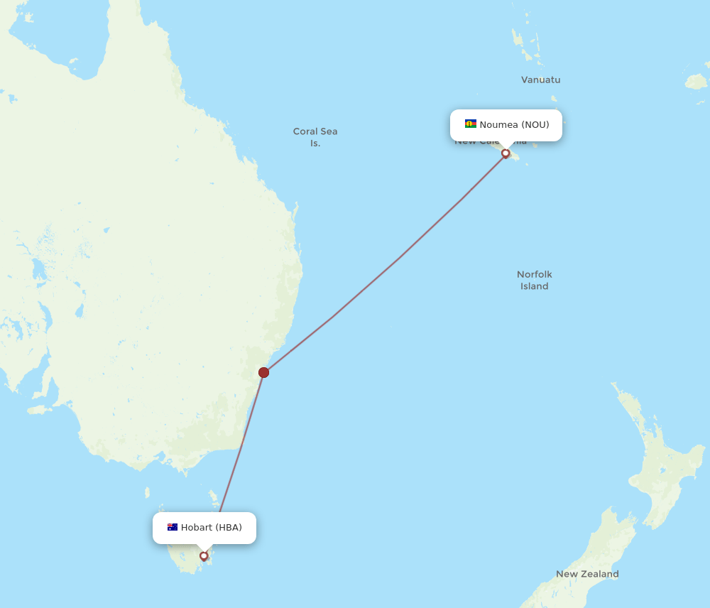 NOU-HBA flight routes
