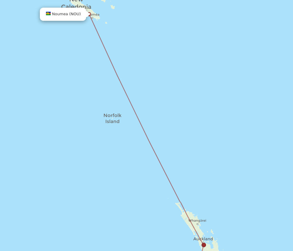 NOU to NPL flights and routes map
