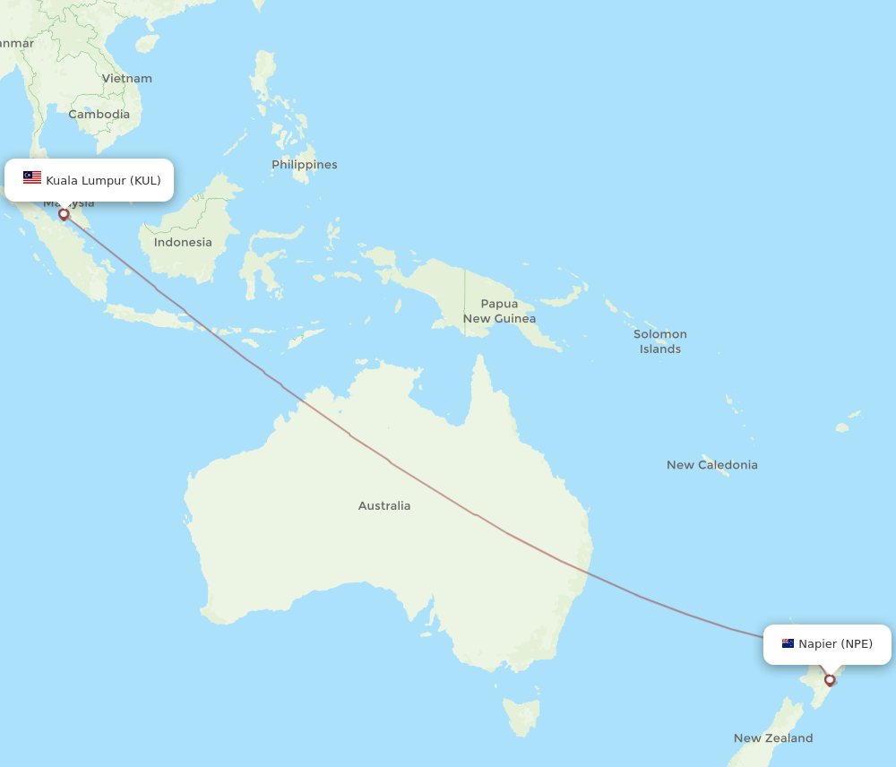 NPE-KUL flight routes