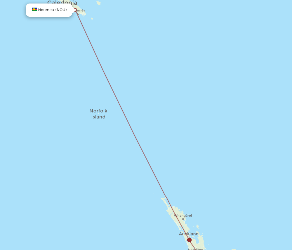 NPE to NOU flights and routes map