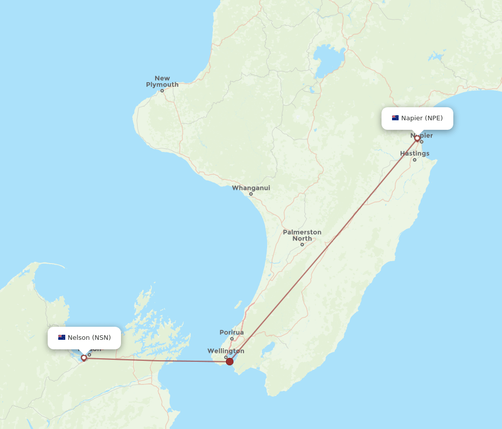 NPE to NSN flights and routes map