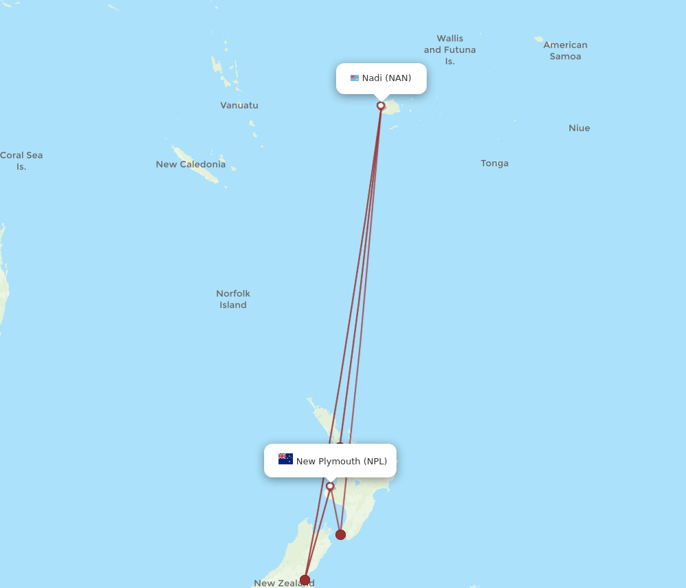NPL-NAN flight routes