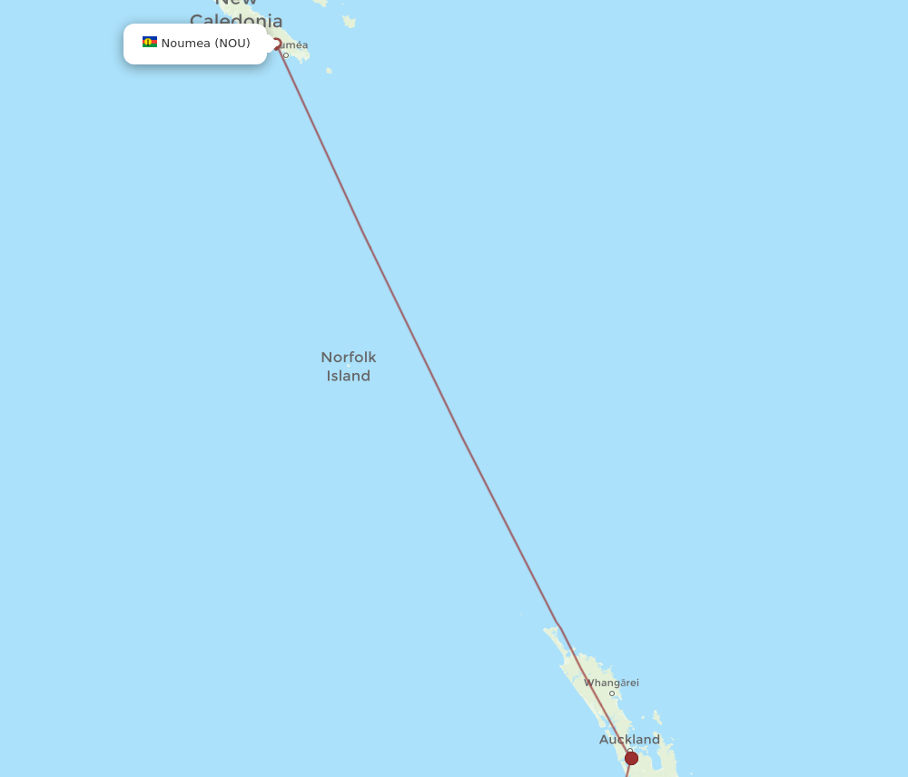 NPL to NOU flights and routes map