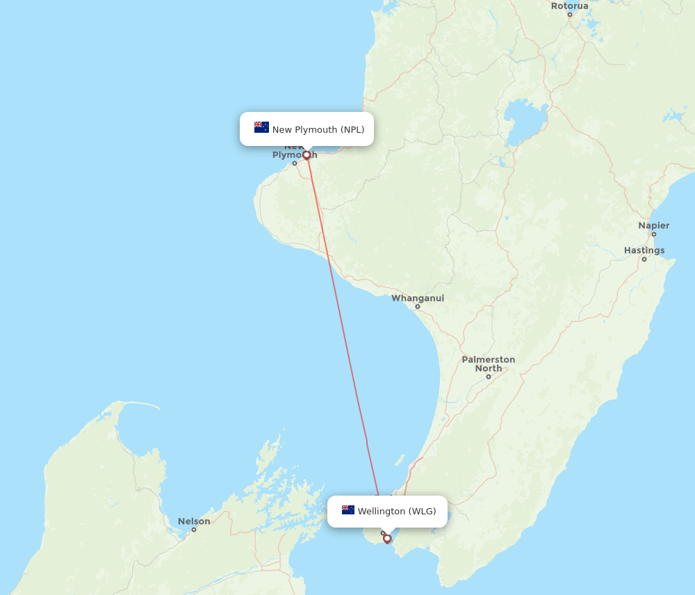 NPL-WLG flight routes