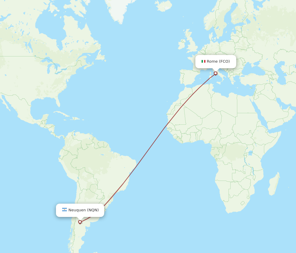 NQN-FCO flight routes