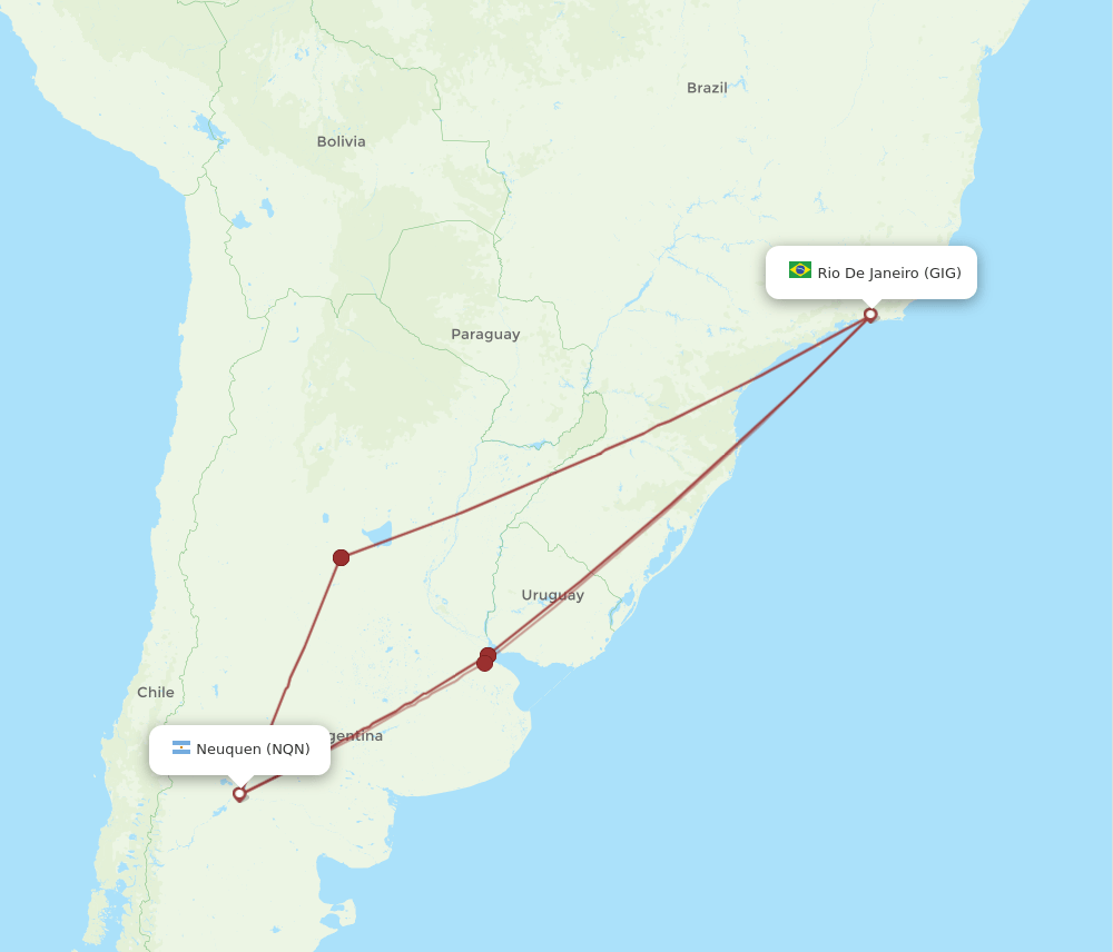 NQN-GIG flight routes