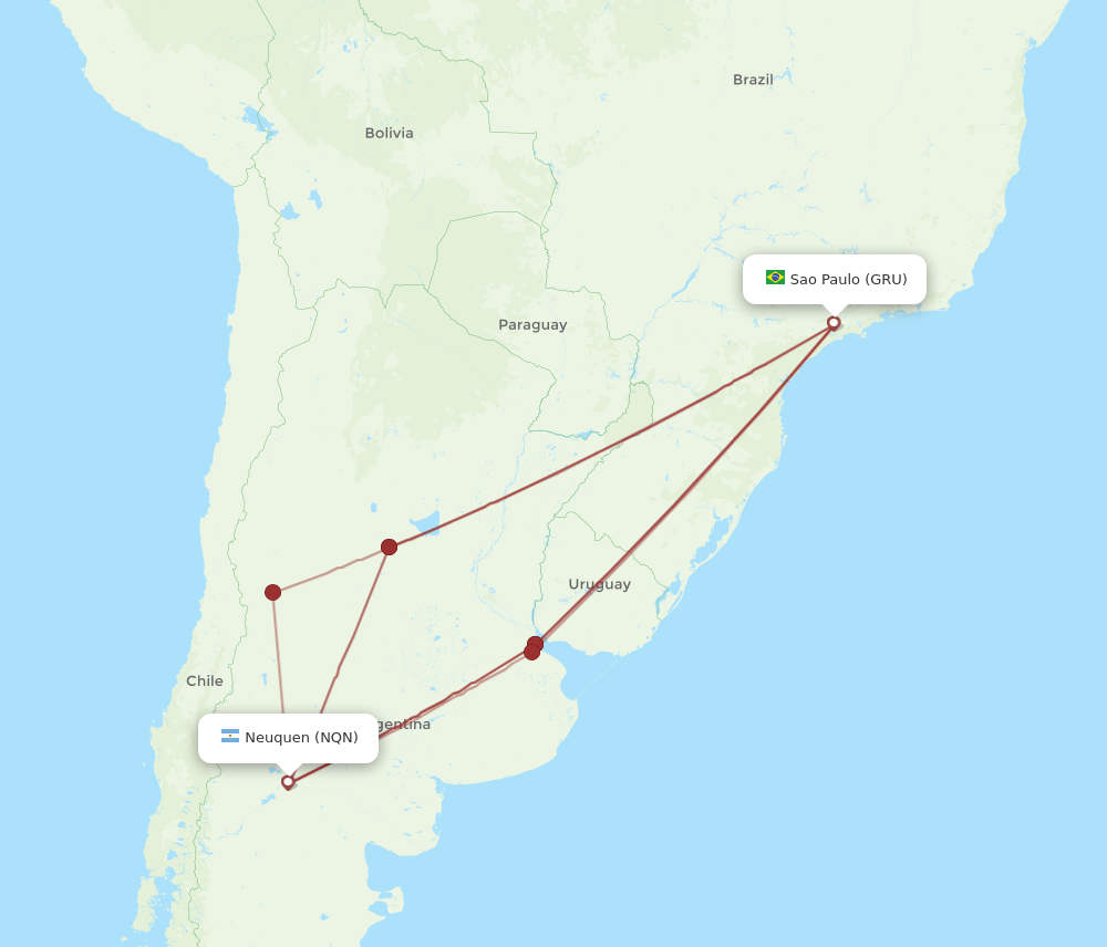 NQN-GRU flight routes