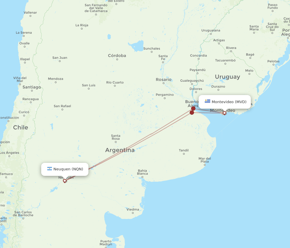 NQN-MVD flight routes