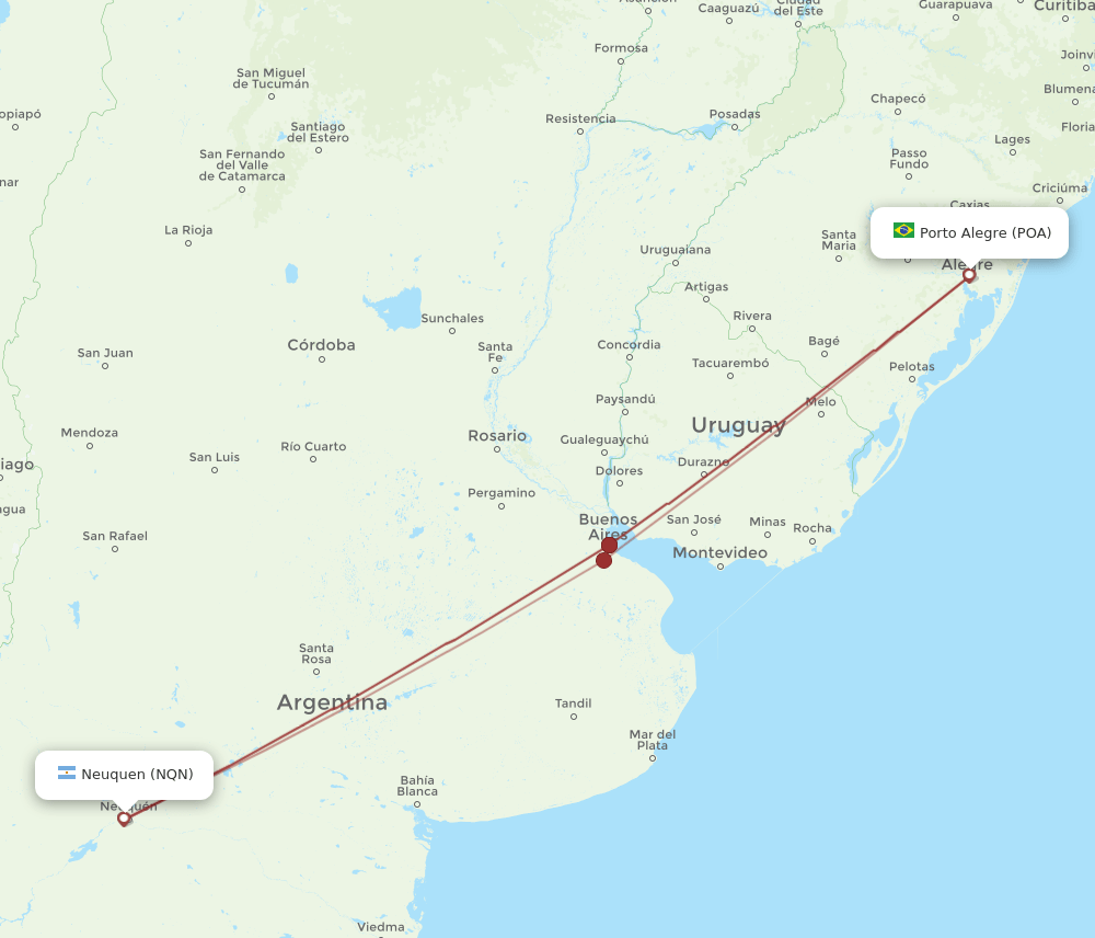 NQN-POA flight routes