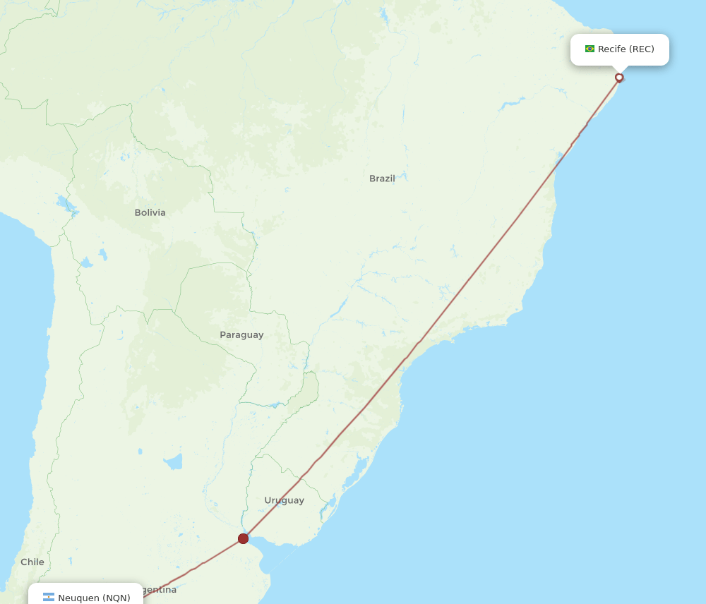 NQN-REC flight routes