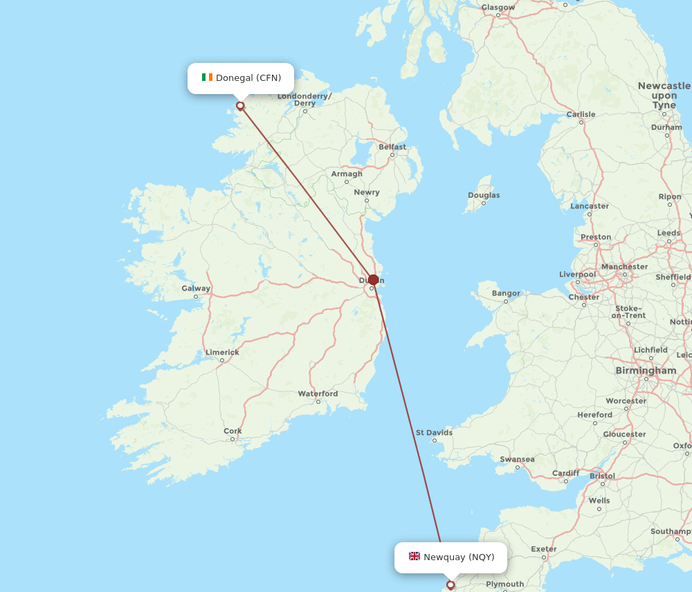 NQY-CFN flight routes