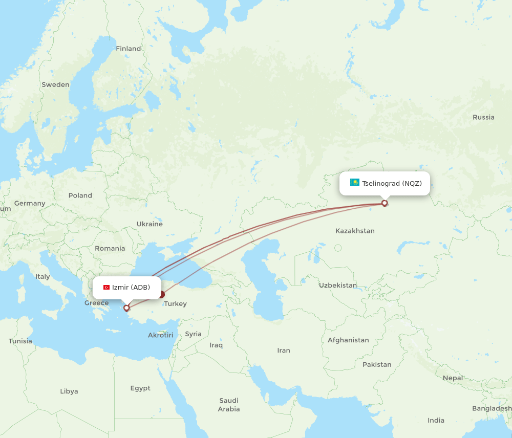 NQZ-ADB flight routes
